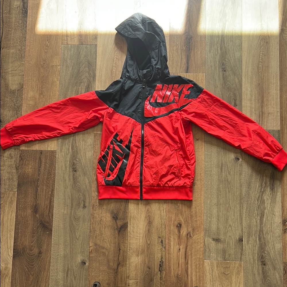 Nike Athletic Red and Black Windbreaker